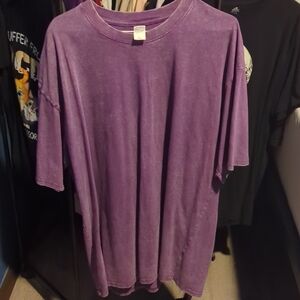 Casual Purple Women's Short Sleeve Tee Oversized